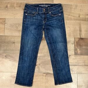 American Eagle Women’s Jeans Size 4 Artist Crop Stretch Blue Denim Pants